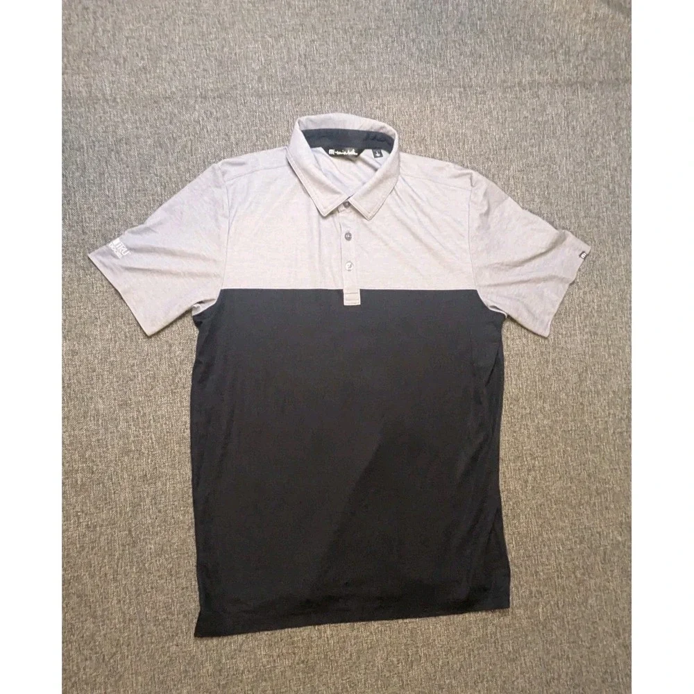 Travis Mathew‎ Mens Polo Shirt Short Sleeve Large Gray Golf Therma Tru Doors Tee